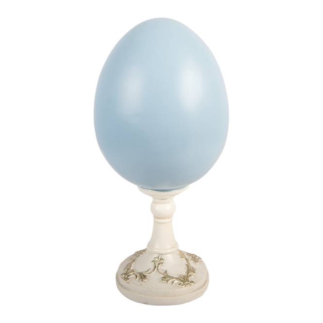 Decoratiune Pasti iepuras in rama ou cu suport decorata cu flori, 28 cm