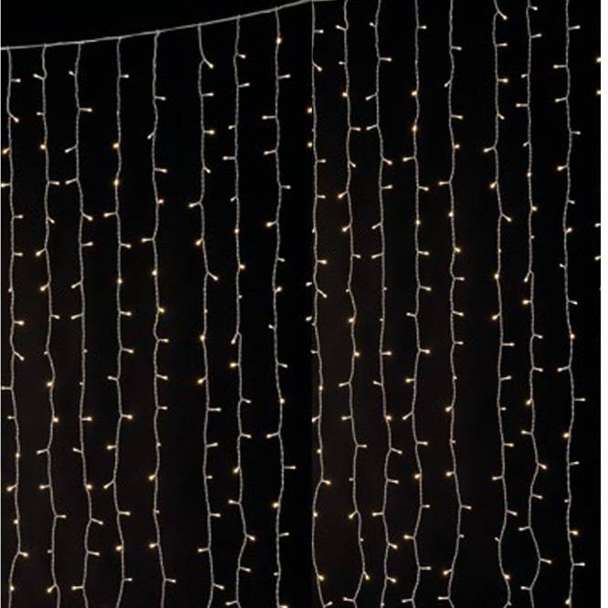 Instalatie luminoasa tip perdea cu 900 leduri, outdoor, 3 x 3 m