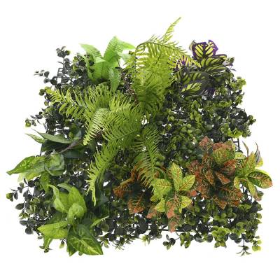 Decor cu plante artificiale mixte pentru gradini verticale 50 x 50 cm