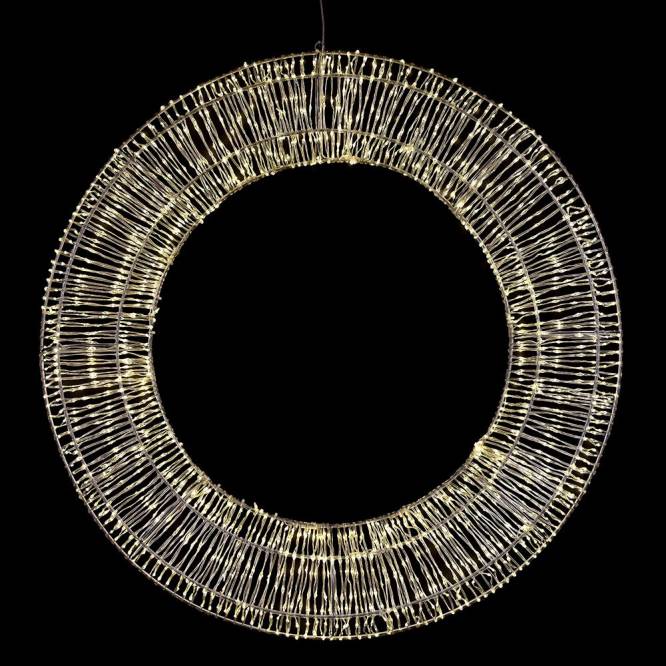 Decoratiune Craciun luminoasa de atarnat sub forma de coronita cu 1600 leduri, 80 cm