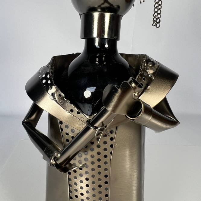 Suport metalic pentru sticla de vin, model absolvent, 36 cm