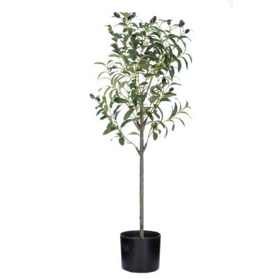 Planta decorativa artificiala maslin in ghiveci negru, 94 cm
