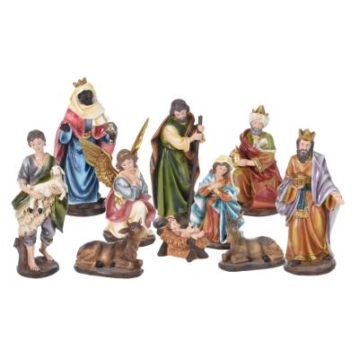Set 10 figurine scena Nasterii Domnului, 18 cm inaltime