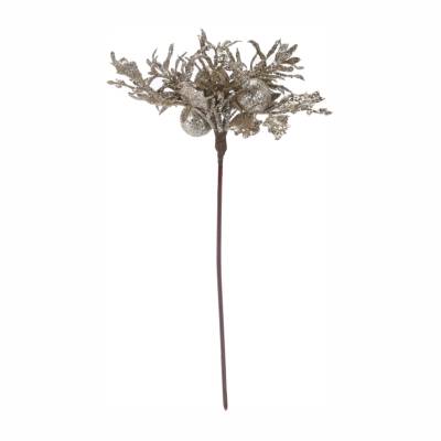 Decoratiune brad floare aurie cu bilute 20 cm