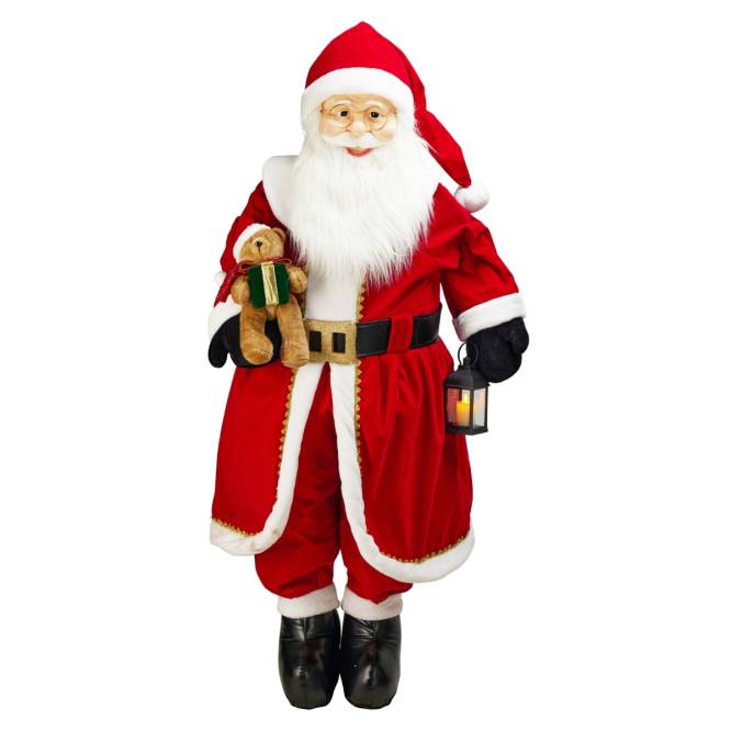 Decoratiune Mos Craciun luminoasa, animata si muzicala, 200 cm