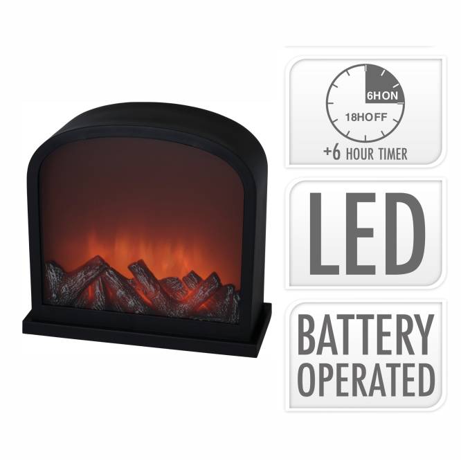 Semineu cu flacari LED si temporizator 30 cm