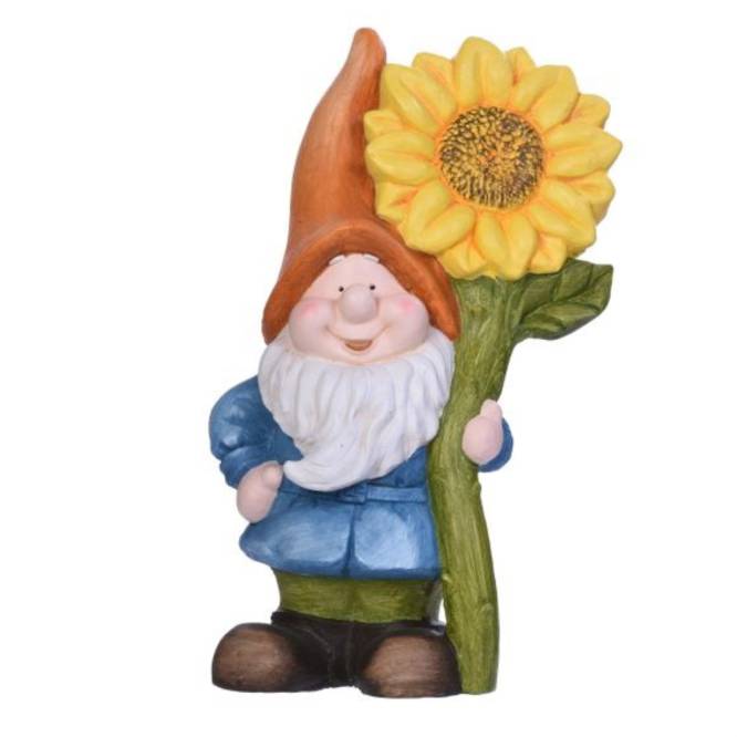 Decoratiune pitic si floarea soarelui 55 cm