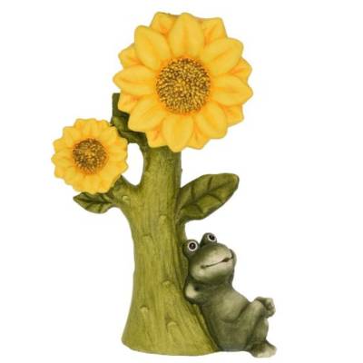 Decoratiune broscuta tolanita pe floarea soarelui 44 cm