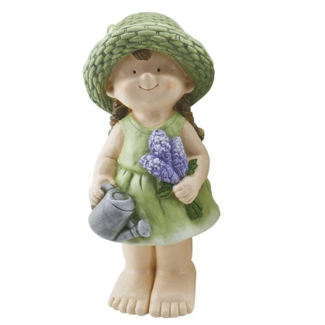 Figurina copilas cu buchetel de lavanda 43 cm