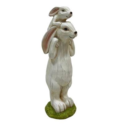 Decoratiune Pasti iepuras tata cu pui, 48 cm