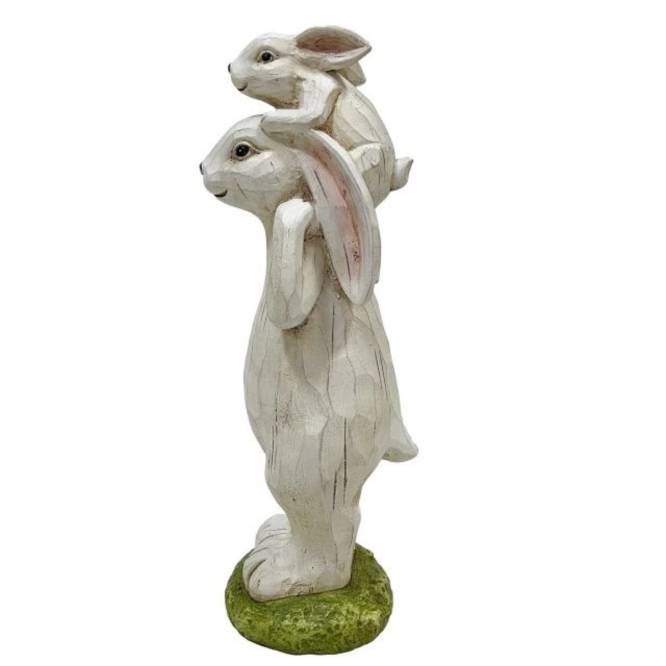 Decoratiune Pasti iepuras tata cu pui, 48 cm