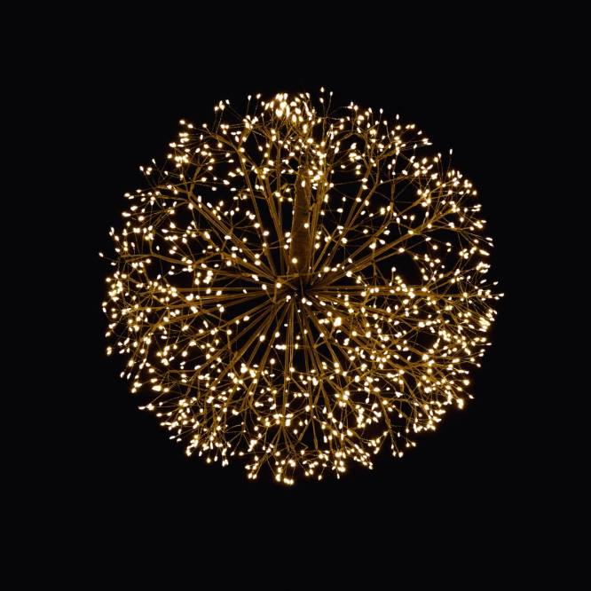 Decoratiune Craciun luminoasa de atarnat sub forma de glob cu 384 leduri, 30 cm