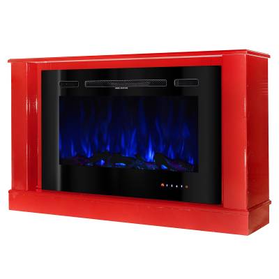 Șemineu electric Bernard mini lux & Adeli, 725x1215x300 mm, 1500W, 3 culori ale flăcărilor, 5 niveluri ale intensității flăcărilor, Bușteni și cristale