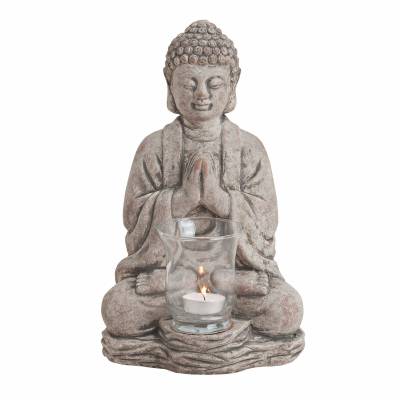 Figurina Buddha din ceramica cu suport pentru lumanari, 30 cm