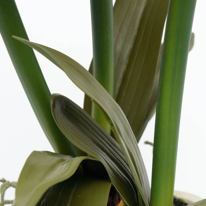 Floare artificiala Amaryllis in ghiveci, aspect 100% natural, 70 cm