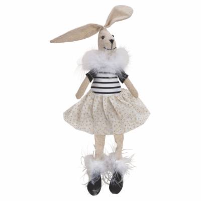 Iepuras fetita cu picioare flexibile, 24 cm
