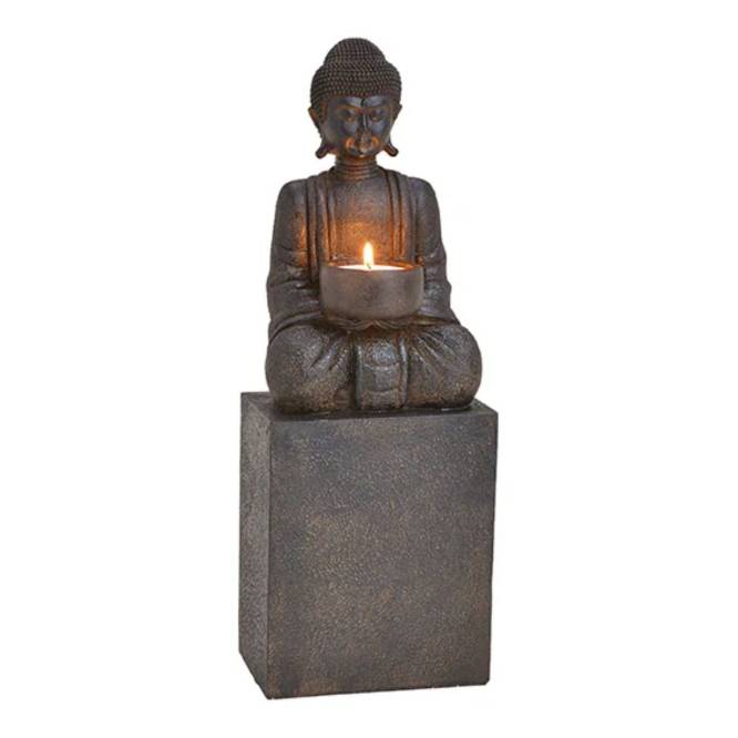 Figurina Buddha cu suport pentru lumanari , 35 cm