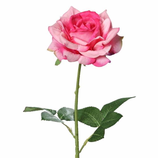 Trandafir artificial 68 cm roz cu aspect 100% natural