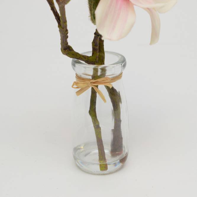 Magnolie crem 23 cm in vas de sticla, aspect 100% natural, artificiala