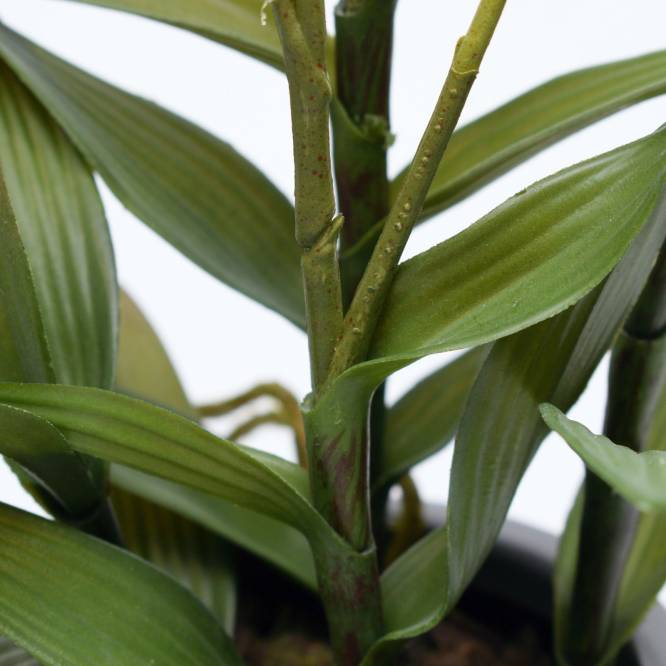 Orhidee artificiala Oncydie mov cu aspect 100% natural in ghiveci ceramic, 64 cm