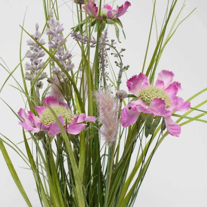 Aranjament cu flori de camp 38 cm artificiale in vas de plastic