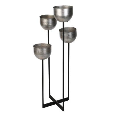 Suport lumanare si flori crom Quattro 97 cm metalic