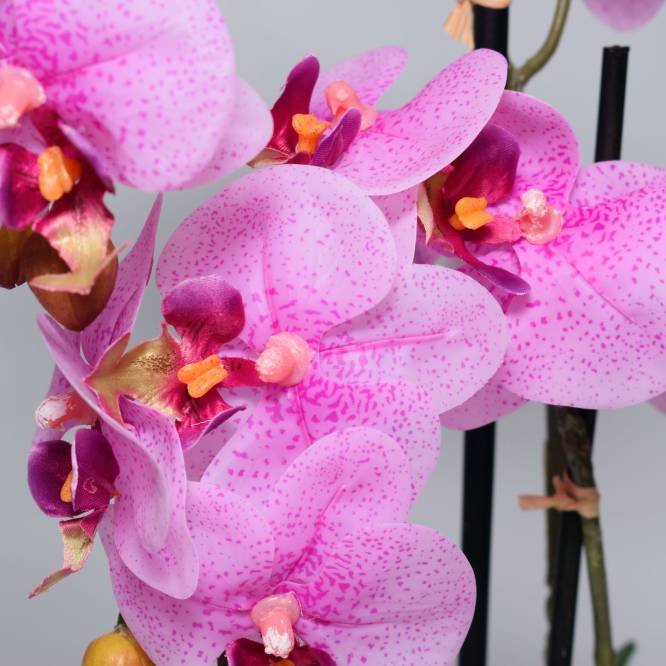 Orhidee artificiala Phalaenopsis mov cu aspect 100% natural 50 cm