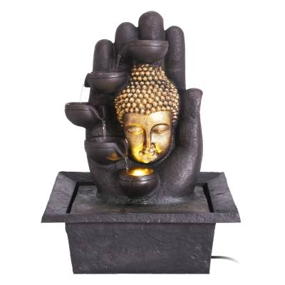 Fantana decorativa Buddha cu LED, 40 cm