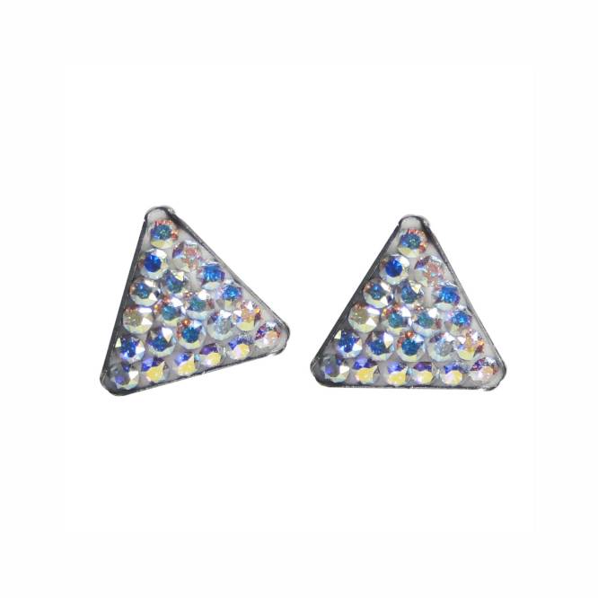 Cercei Triangle 12.5 mm Crystal AB cu cristale Swarovski